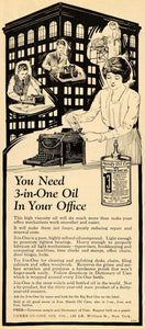 1923 Ad Three in One 3-in-1 Oil Can Office Building - ORIGINAL ADVERTISING LD1