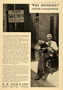 1928 Ad N. W. Ayer & Son Advertising Agency Businessman - ORIGINAL LD1