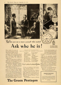 1928 Vintage Ad Gruen Guild Pentagon Presentation Watch - ORIGINAL LD1