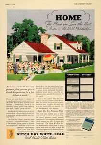 1936 Vintage Ad Dutch Boy White Lead House Paint Home - ORIGINAL ADVERTISING LD1