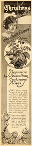1923 Ad Florists Telegraph Delivery FTD Poinsettia Rose - ORIGINAL LD1