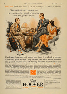 1931 Ad Hoover Vacuum Cleaner Arthur William Brown - ORIGINAL ADVERTISING LD1
