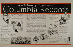 1919 Double Page Ad Columbia Records French Army Band - ORIGINAL ADVERTISING LF1
