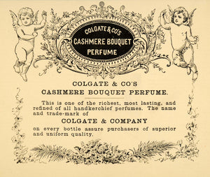 1885 Ad Colgate Cashmere Bouquet Perfume Cherub - ORIGINAL ADVERTISING LF2