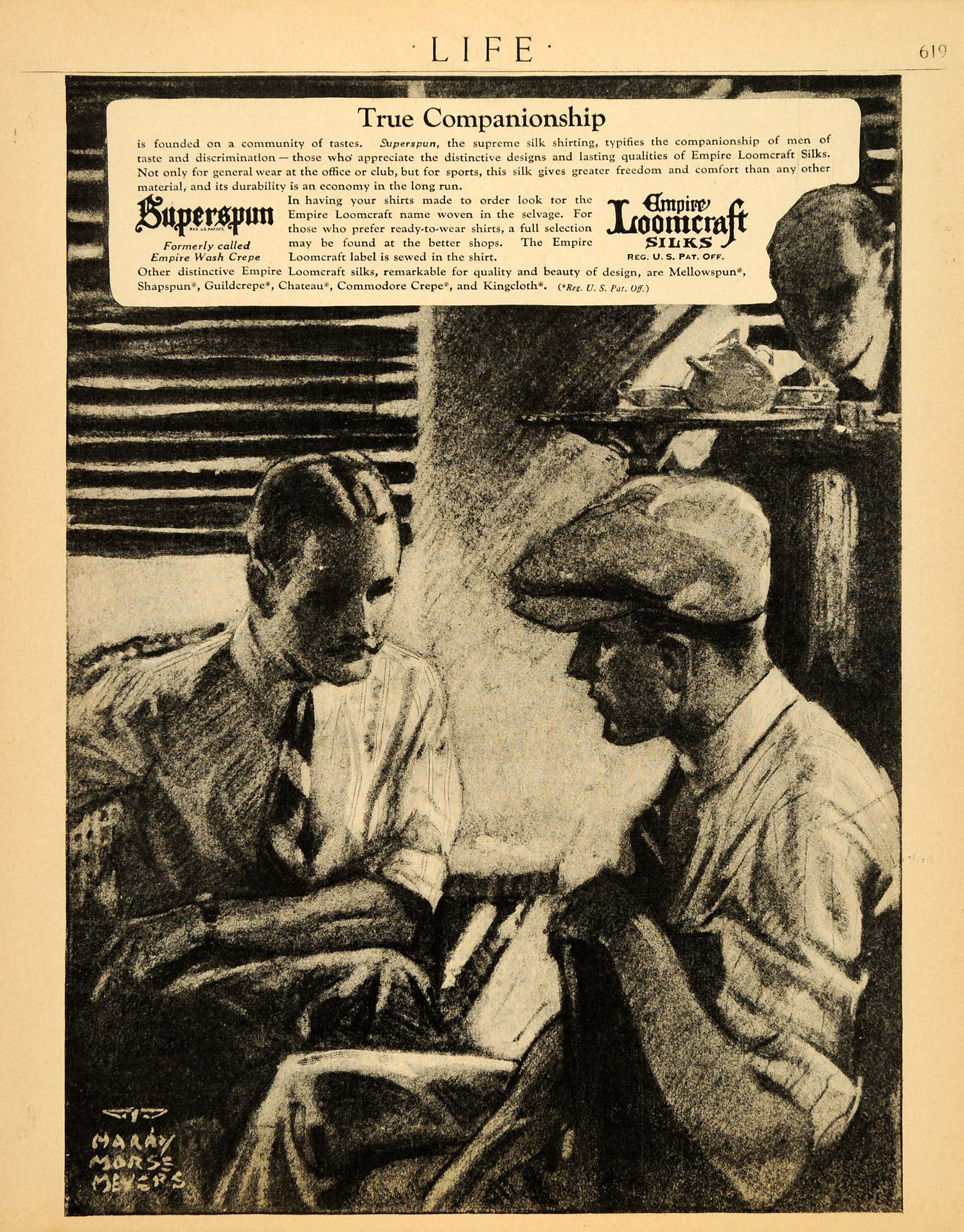 1919 Ad Empire Loomcraft Silks Crepe Harry Morse Meyers - ORIGINAL LF2