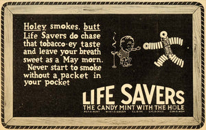 1920 Ad Life Savers Smoking Mint Fresh Breath Cigarette - ORIGINAL LF2