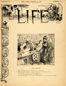 1885 Cover LIFE Confectioner Parlor Candy Clergy Funny - ORIGINAL LF2
