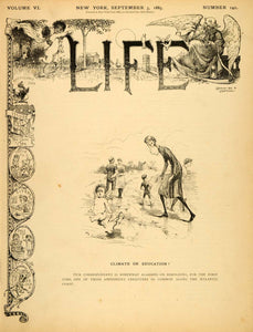 1885 Cover LIFE Cherub Cupid Altantic Swimming Ocean - ORIGINAL LF2