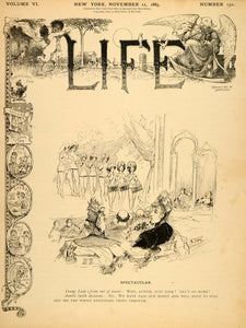 1885 Cover LIFE Theater Auntie Lady Spectacle Tickets - ORIGINAL LF2
