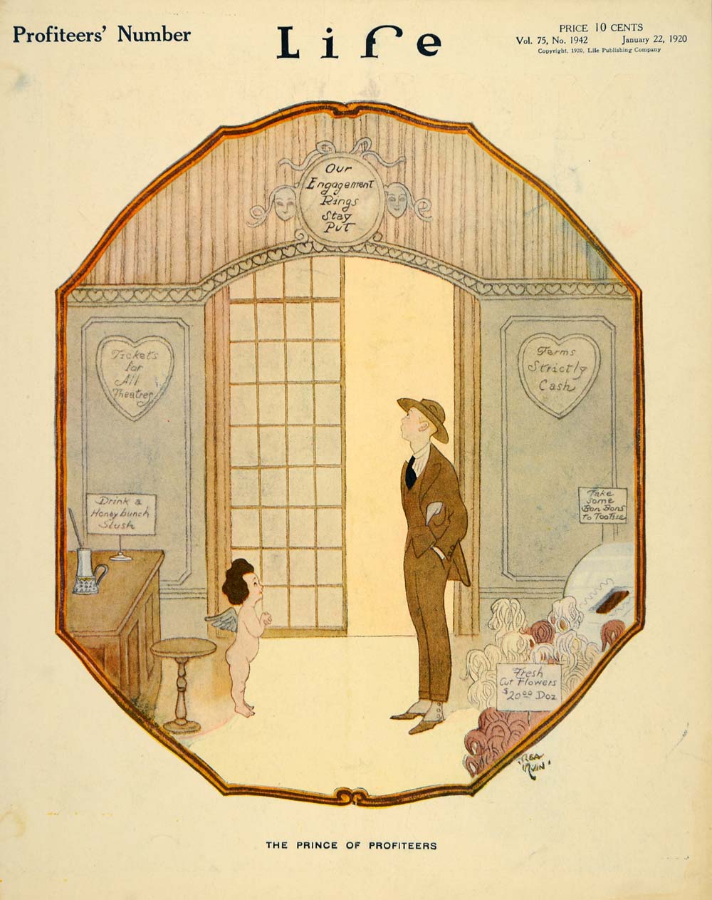 1920 Cover Cupid Store Profiteer Valentines Rae Irvin - ORIGINAL LF2