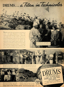 1938 Ad Drums Technicolor Alexander Korda Sabu Tester - ORIGINAL ADVERTISING LF3