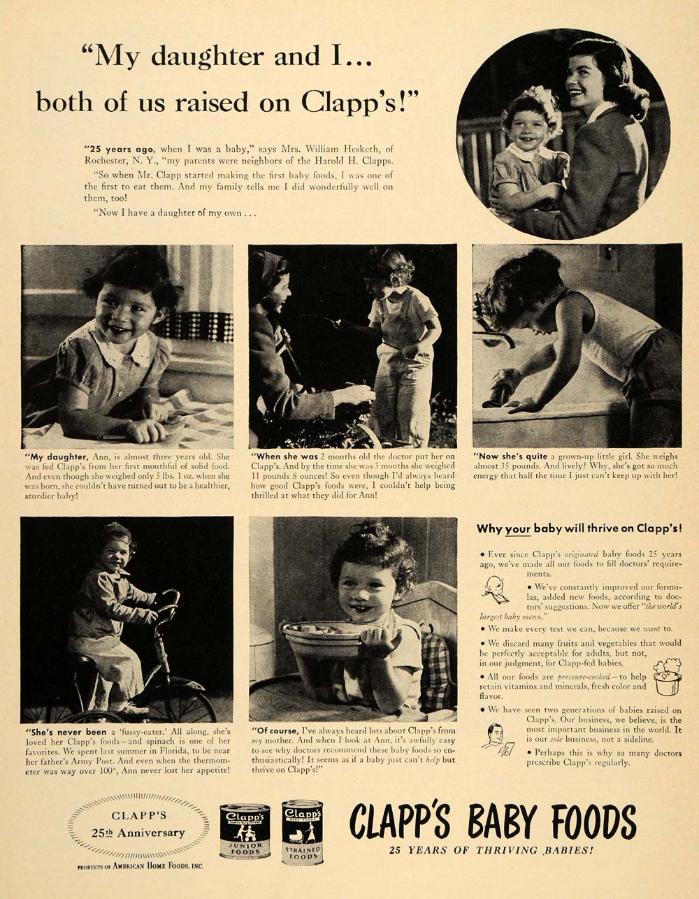 1946 Ad Clapps Baby Food Junior Strained Harold Infant - ORIGINAL LF3