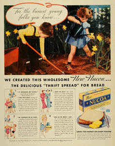 1937 Ad Nucoa Vegetable Oleomargarine Spread Bread Mayo - ORIGINAL LF3