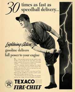 1937 Ad Texaco Fire Chief Lightning Speedball Oil Gas - ORIGINAL ADVERTISING LF3