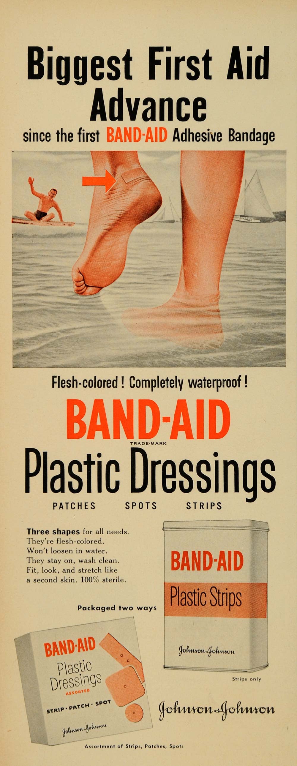 First Aid Ad 1952 Ad Band-Aid Plastic Strips Dressings First Aid - ORIGINAL ADVERTI ...
