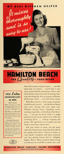 1940 Ad Hamilton Beach Food Mix Racine Wisconsin Mixer - ORIGINAL LF3