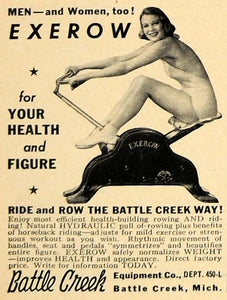 1940 Ad Battle Creek Exerow Figure Michigan Health Lady - ORIGINAL LF3