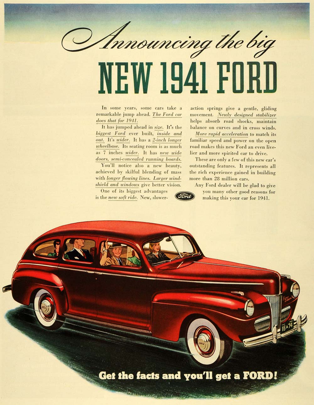 1940 Ad Soft Ride 1941 Model Ford Features Automobile - ORIGINAL ADVERTISING LF3