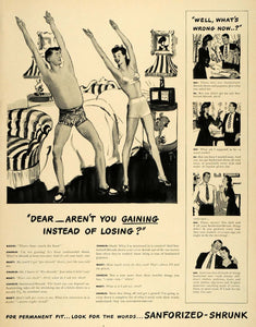 1940 Ad Sanforized-Shrunk Shirt Dresses Clothing Shorts - ORIGINAL LF3