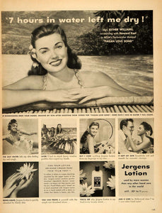 1950 Ad Esther Williams Pagan Love Song Jergens Lotion - ORIGINAL LF3