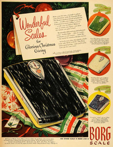 1949 Ad Borg Erickson Corporation Scale Weight Pound Christmas Gift Pounds LF3