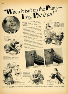 1937 Ad Talon Pants Hookless Fastener Business Attire Lazy Men Angry LF3
