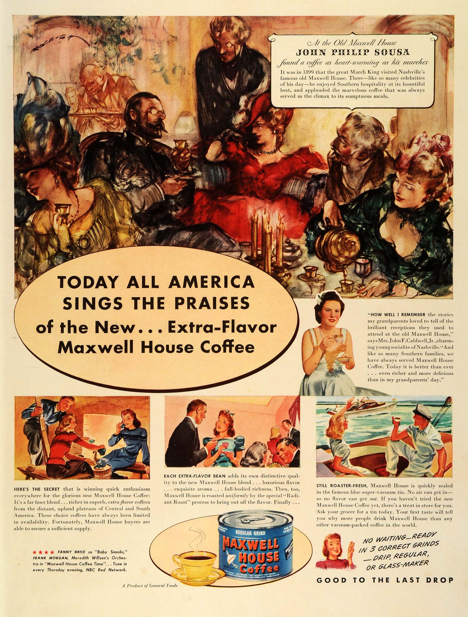 1942 Ad Maxwell House Coffee Slogan John Philip Sousa John F. Caldwell Jr LF4