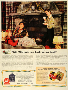 1942 Ad Atlantic Pacific Tea A P Grocery Stores Super Markets Ski Lodge LF4