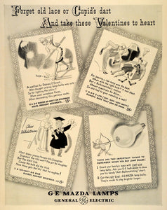 1942 Ad GE Mazda Lamps General Electric Cupid Valentines Day Lighting LF4