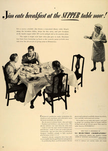 1942 Ad Electric Utilities Jim Breakfast Table Grandma Mom WWII War Efforts LF4