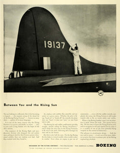 1942 Ad Boeing Dorsal Fin Flying Fortress Axis Nations World War II Airplane LF4