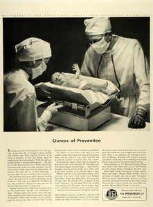 1942 Ad Mennen Pharmaceutical Antiseptic Oil Medicine Baby Scale Doctor LF4