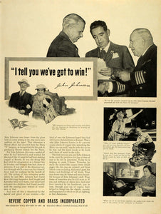 1942 Ad Revere Copper Brass World War II Metals Captain Hyland John Johnson LF4