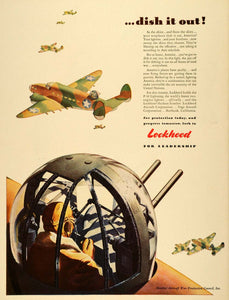 1942 Ad Lockheed Military Aircraft War Production WWII Military Air Force LF4