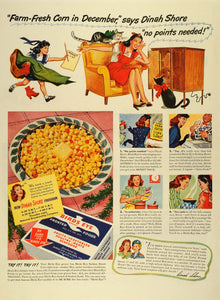 1944 Ad Birds Eye Snider Inc New York Corn Frosted Foods Cartoons Dinah LF4