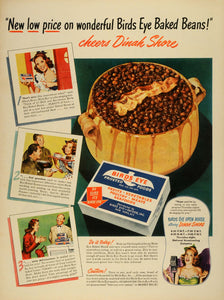 1945 Ad Birds Eye Snider Inc Baked Beans Corn Frosted Food Cartoons Dinah LF4