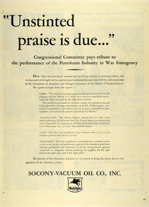 1945 Ad Socony-Vacuum Oil Co Mobilgas Logo Gasoline Petroleum Products Gas LF4