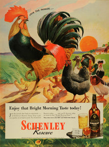 1945 Ad Schenley Distillers Reserve Blended Whisky Rooster Farm Animals LF4