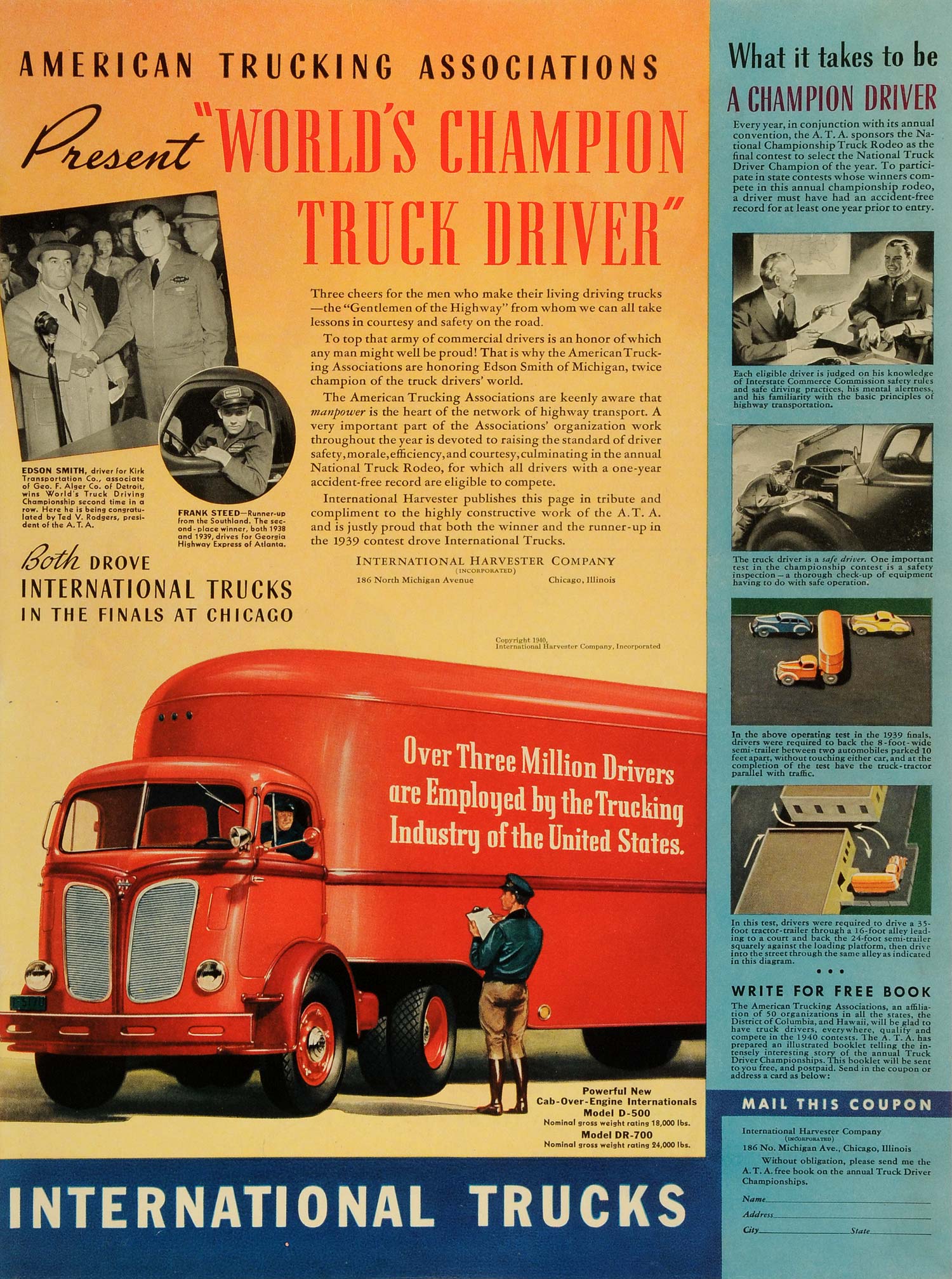 1940 Ad International Harvester Co Trucks Chicago Ill Edson Smith Frank LF4