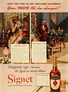 1940 Ad Hiram Walker & Sons Inc Signet Rye Whiskey Alcohol Businessmen LF4 - Period Paper
