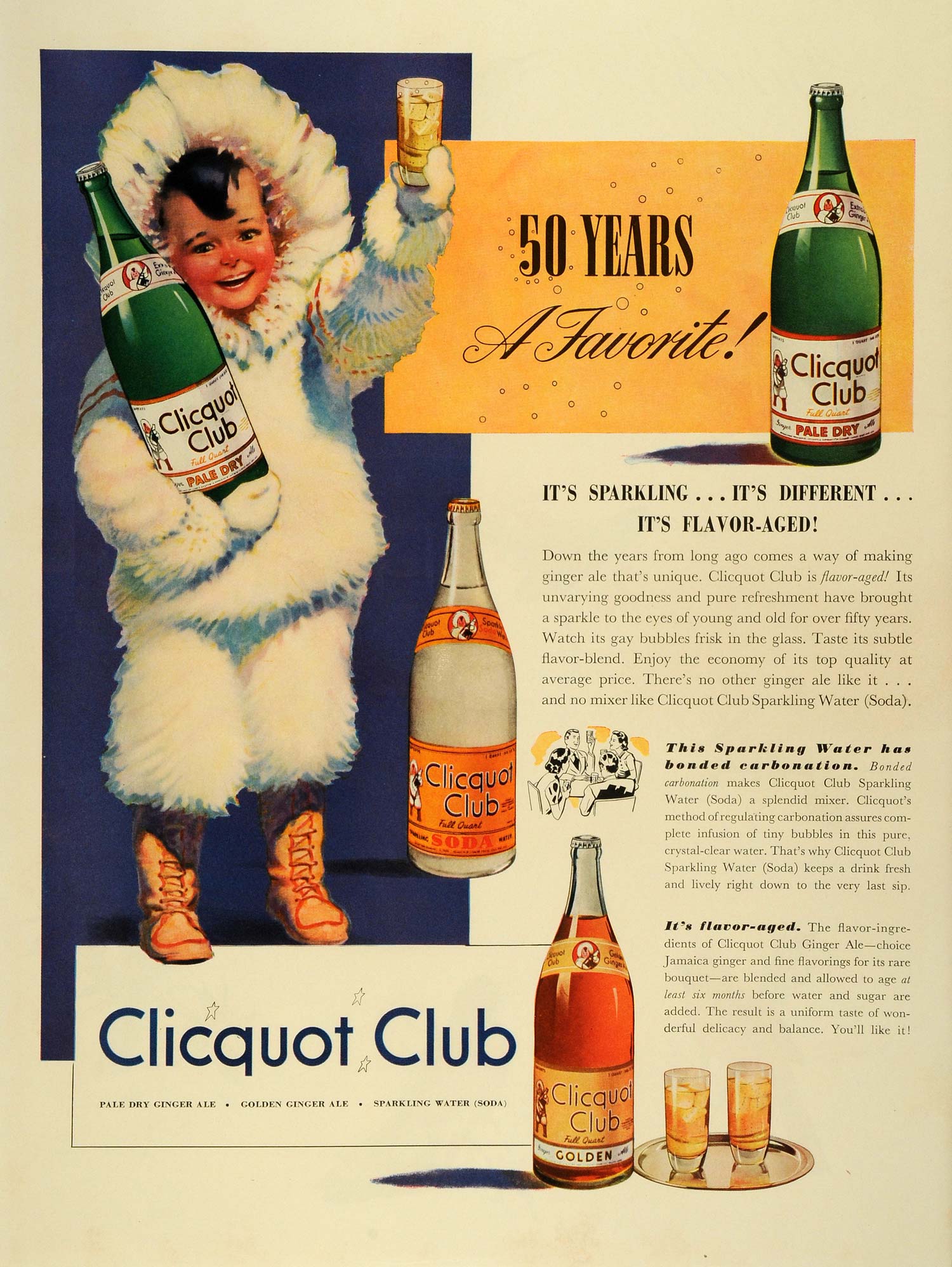 1940 Ad Clicquot Club Co Logo Eskimo Bottle Soda Beverages Carbonated Drinks LF4