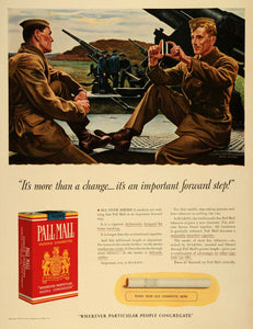 1941 Ad American Cigarette & Cigar Co Pall Mall Soldiers WWII Wartime Weapon LF4
