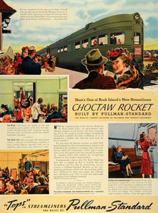 1941 Ad Pullman-Standard Car Manufacturing Choctaw Rocket Silver Ink Train LF4
