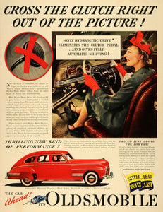 1941 Ad Oldsmobile Division General Motors Red Dynamic Cruiser 4-Door Sedan LF4