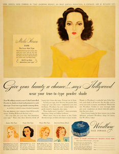 1941 Ad John Woodbury Facial Powder Cosmetics Beauty Powder Actress Merle LF4