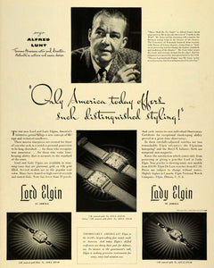 1941 Ad Lord Lady Elgin Wrist Watches Jewelry Actor Film Director Alfred LF5