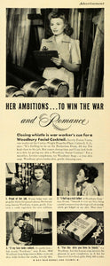 1943 Ad Woodbury Facial Soap Evana Vance Curtiss-Wright World War II Beauty LF5