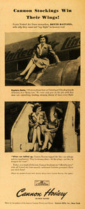 1945 Ad Cannon Hosiery Rayon Stockings Bette Battjes United Air Lines LF5