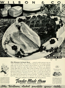 1936 Ad Wilson Pressure Packed Tender Meat Boneless Ham Tins American LF5