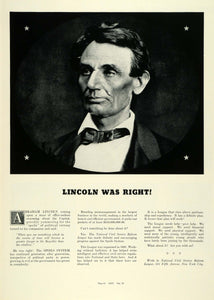 1936 Ad Abraham Lincoln Political Spoils System National Civil Service LF5